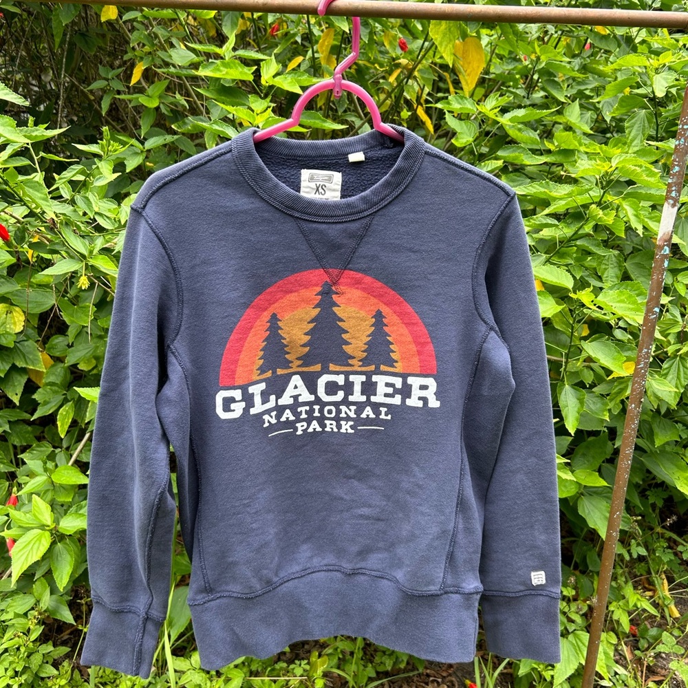 Glacier National Park Navy Blue Sweater